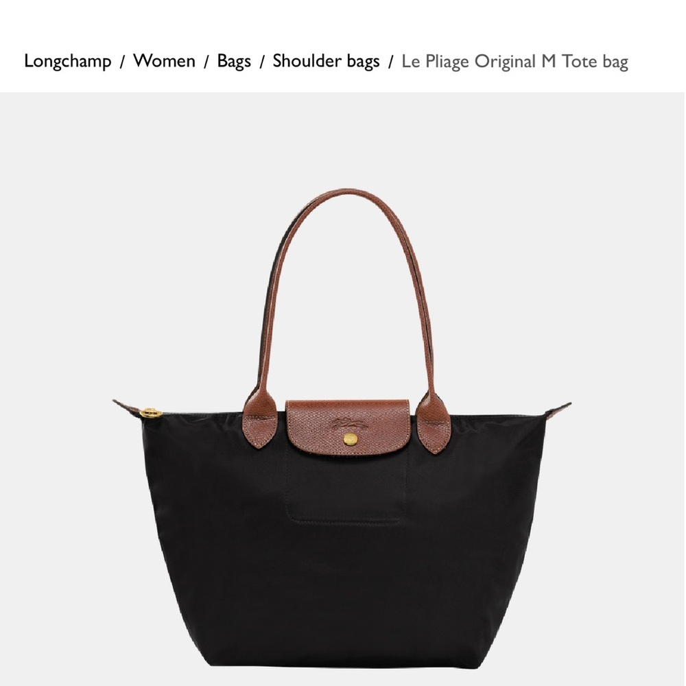 Longchamp Le Pliage Original M Tote Bag - Black and Brown